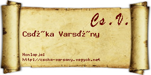 Csóka Varsány névjegykártya